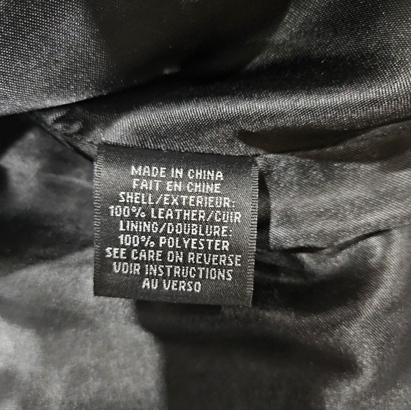 Leather motorcycle style jacket - Picture 4 of 7